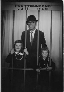 With Grandpa and Annie, planning our escape.