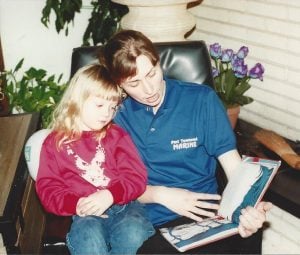 Blog 36 image reading with Glenna, April 1990